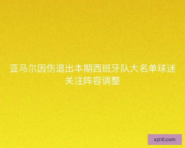 亚马尔因伤退出本期西班牙队大名单球迷关注阵容调整